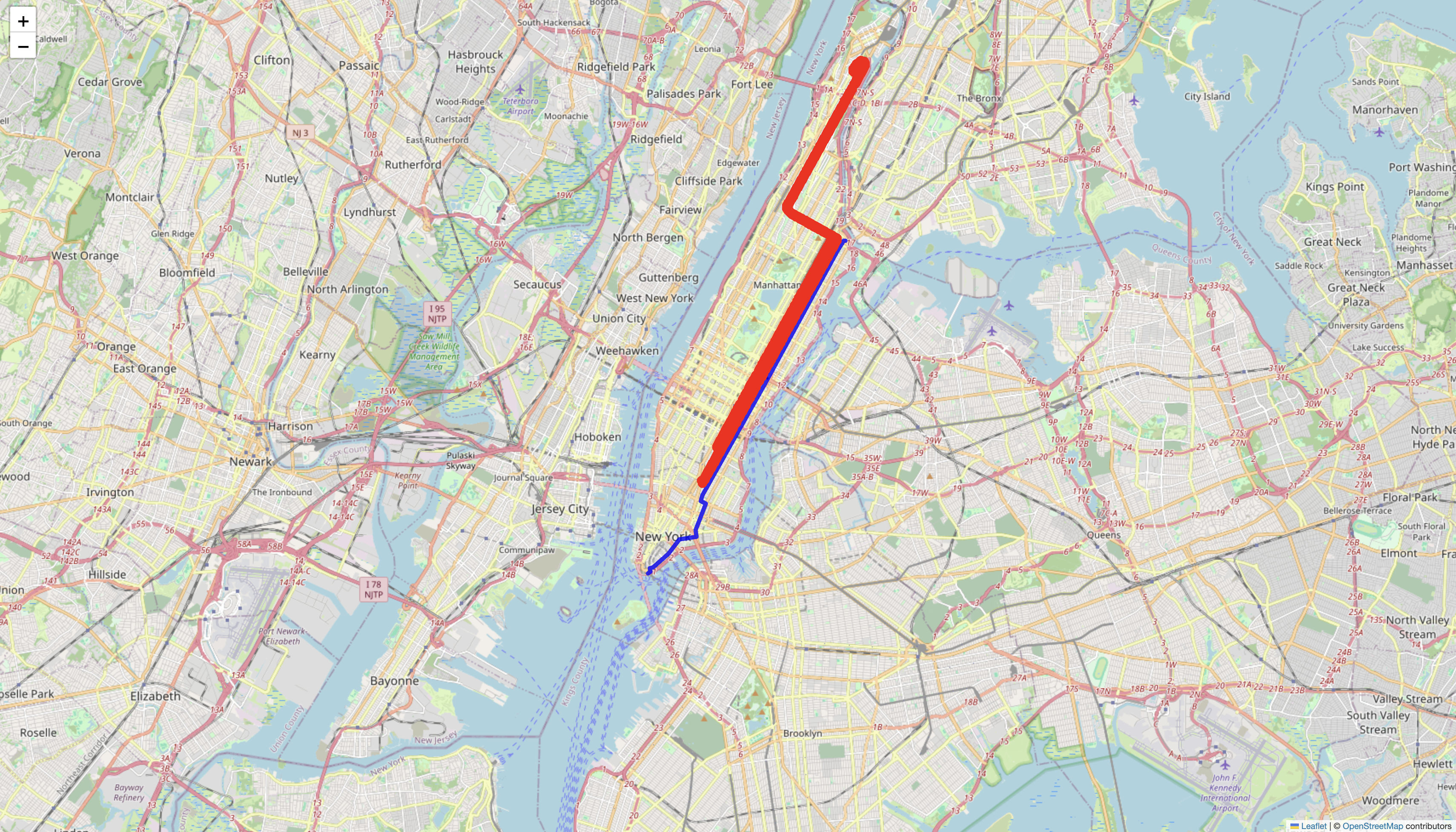 M101 and M15 Bus Routes Geographic Coverage